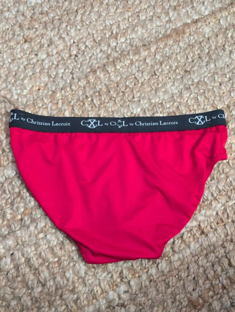 CXL BY CHRISTIAN LACROIX RED STRETCH BRIEF CONTOUR POUCH LARGE NWOB